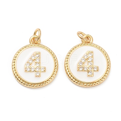 Brass Micro Pave Clear Cubic Zirconia Charms ZIRC-J040-44G-04-1