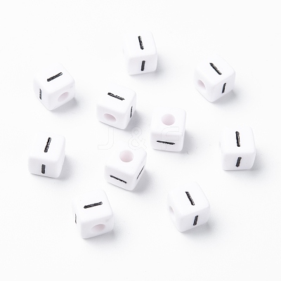 Letter Acrylic European Large Hole Beads OPDL-R050-10mm-I-1