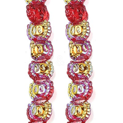 Electroplate Baking Paint Transparent Glass Beads Strands GL-CBA17FF-01-1