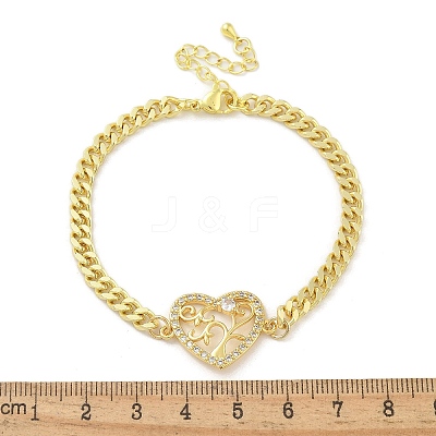Brass Micro Pave Cubic Zirconia Link Bracelets LS-BJEW-S158-13G-B-1