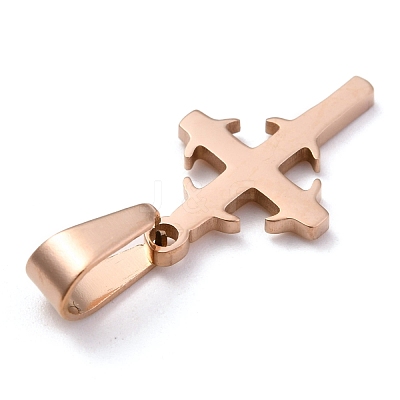 304 Stainless Steel Pendants STAS-P253-06RG-1