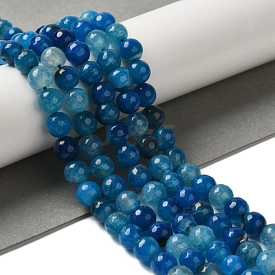 Dyed & Heated Natural Dragon Veins Agate Beads Strands G-P539-A01-17-1