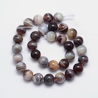 Round Natural Botswana Agate Bead Strands G-I166-02-12mm-1