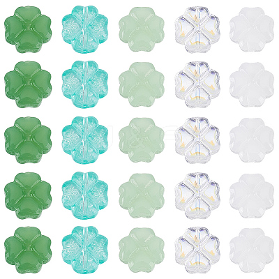150Pcs 5 Colors Spray Painted Glass Beads GLAA-PA0001-53-1