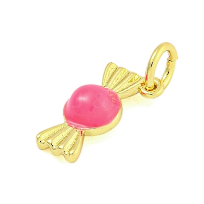 Rack Plating Brass Enamel Pendants KK-U021-04B-G-1