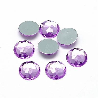 Acrylic Rhinestone Flat Back Cabochons GACR-Q008-8mm-12-1