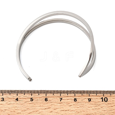 304 Stainless Steel Cuff Bangles for Women BJEW-D408-29P-1