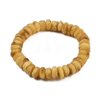 Natural Amber Beaded Stretch Bracelets for Men Women BJEW-L710-01B-1