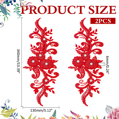 Flower Embroidery Sew on Flower Appliques PATC-WH0014-72-1