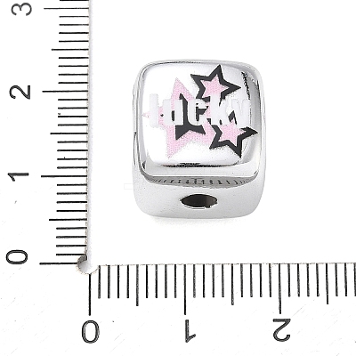 Printed Opaque Acrylic European Beads AC-CBA7C46-01C-1