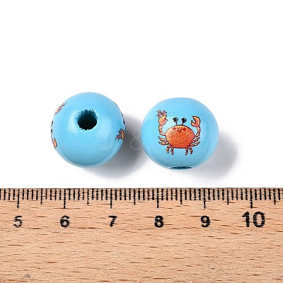 Natural Wood European Beads WOOD-S059-01J-1