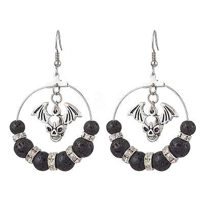Brass with 304 Stainless Steel Dangle Earring EJEW-TA00466-1
