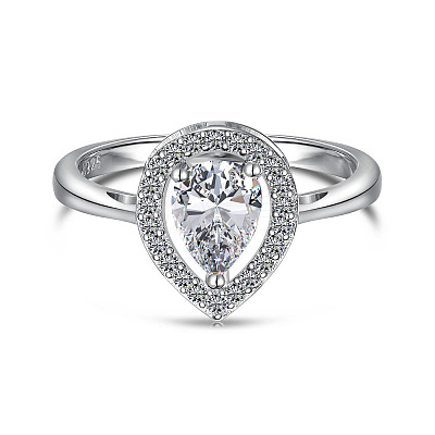925 Sterling Silver Micro Pave Cubic Zirconia Finger Rings FS-WGBB1F3-05-1