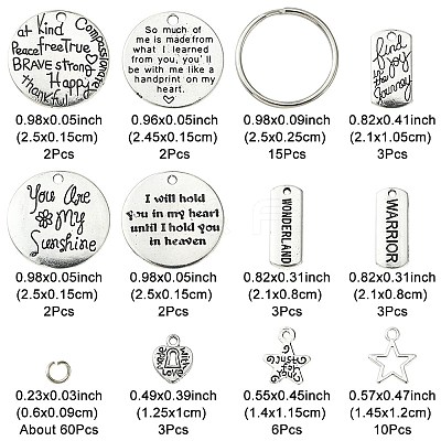 DIY Inspirational Words Keychain Making Kit DIY-FS0005-26-1