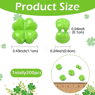 200Pcs Opaque Acrylic Beads SACR-YW0002-07-1