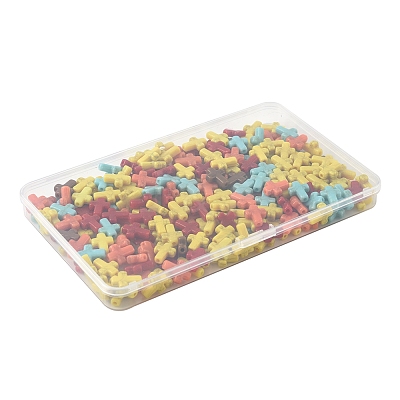 250Pcs Crackle Opaque Acrylic Beads OACR-FS0002-22-1