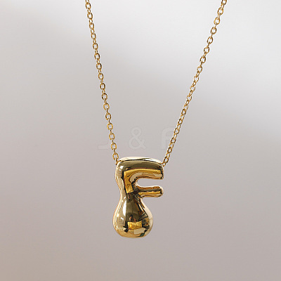Brass Chunky Initial Pendant Necklaces WG97A63-06-1