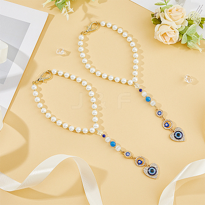 2Pcs Alloy Rhinestone Pendant Decorations HJEW-FH00021-1