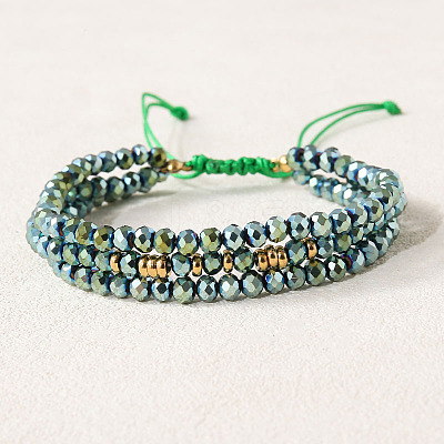 Bohemian Style Glass Beaded Braided Bead Bracelets IT8808-7-1