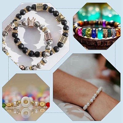 150Pcs 4 Styles Brass Rhinestone Spacer Beads RB-PH0001-66G-1