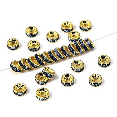 Brass Rhinestone Spacer Beads RB-A014-Z6mm-04G-1