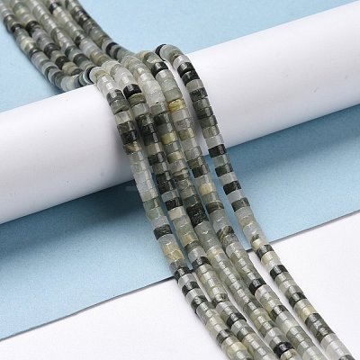 Natural Green Line Jaspe Beads Strands G-P468-12-1