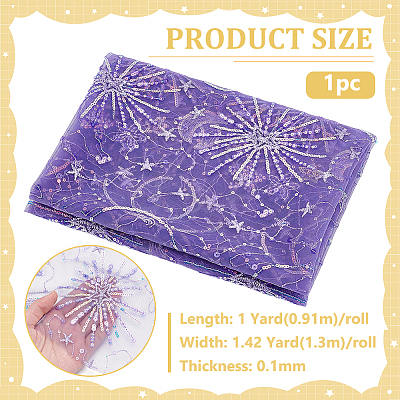 PE Plastic Star Moon Sequins Fabric DIY-WH0816-598B-1