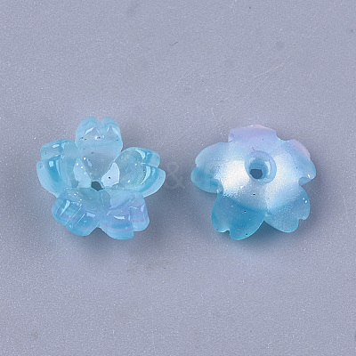 Cellulose Acetate(Resin) Bead Caps KK-S161-03F-1