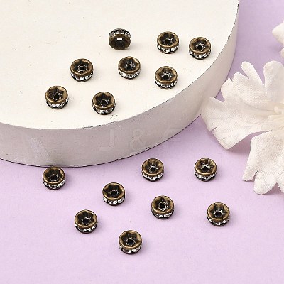 Brass Rhinestone Spacer Beads RB-A014-Z6mm-01AB-NF-1