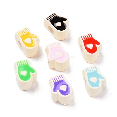 Rubberized Style Acrylic European Beads SACR-E009-23-1