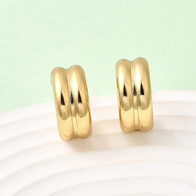 Two-layer C-Shaped 201 Stainless Steel Stud Earrings X-EJEW-Z151-11G-02-1