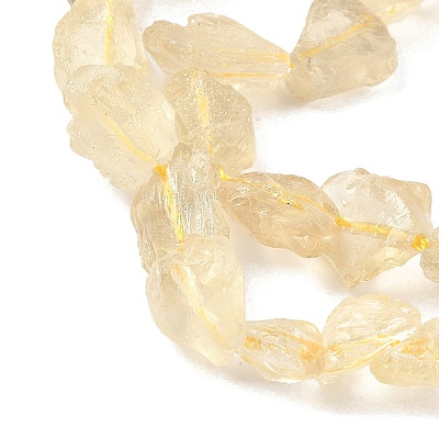 Raw Rough Natural Lemon Quartz(Heated) Beads Strands G-M453-D05-1