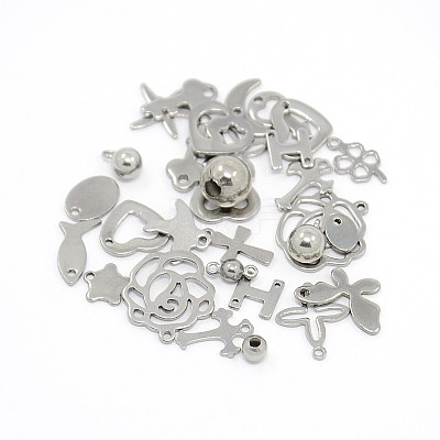 Mixed 304 Stainless Steel Jewelry Findings STAS-O031-C-1