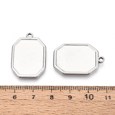 304 Stainless Steel Pendant Cabochon Settings STAS-N108-75P-1