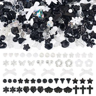 100G Transparent & Opaque Acrylic Beads TACR-TA0001-57G-1
