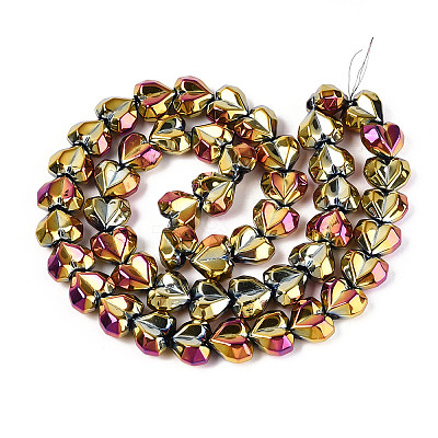 Electroplate Transparent Glass Beads Strands EGLA-B012-AB15-1