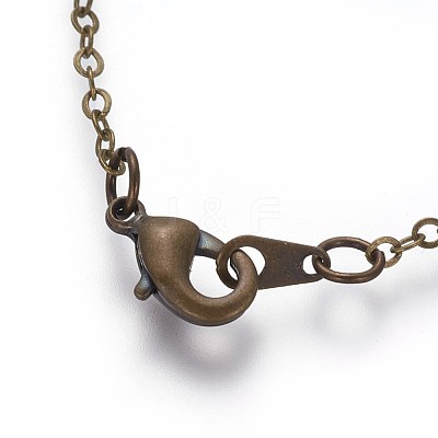 Brass Cable Chain Necklaces NJEW-SW028-26inch-AB-1