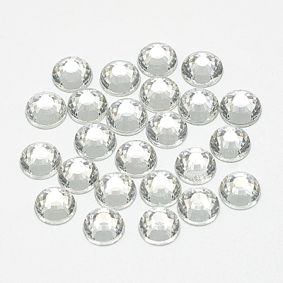 Flat Back Glass Rhinestone Cabochons RGLA-T090-SS12-01-1