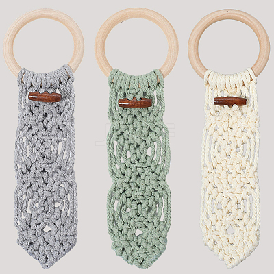 3Pcs 3 Colors Cotton Thread Weave Towel Rack AJEW-GF0011-75-1