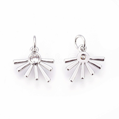 Brass Micro Pave Cubic Zirconia Charms ZIRC-F095-02P-1