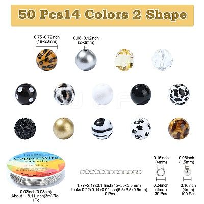 Animal Themed Acrylic & Resin Beads DIY Jewelry Making Kits DIY-CJ0002-43-1