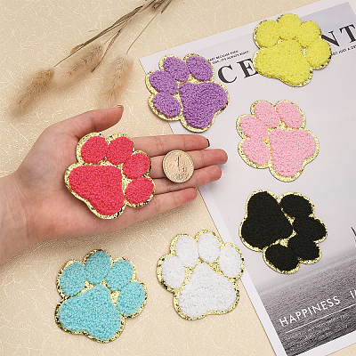 28Pcs 7 Colors Towel Embroidery Style Cloth Self-Adhesive/Sew on Patches DIY-CA0004-87-1
