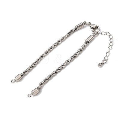 Adjustable Braided Brass Rope Chain Bracelet Making for DIY Connector Findings KK-CBA5ABD-01P-1