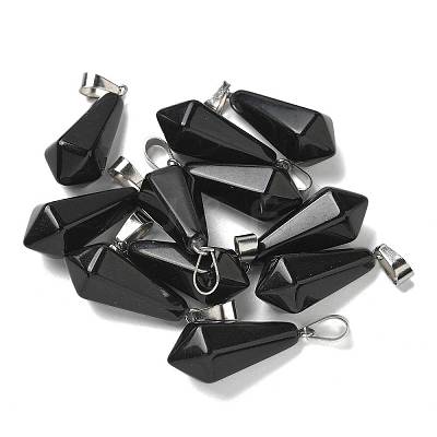 Natural & Synthetic Gemstone Pointed Pendants G-B127-15P-1