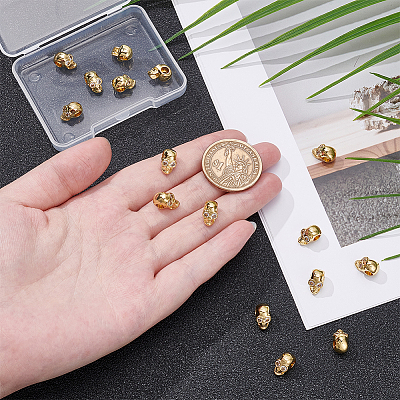16Pcs Brass Micro Pave Clear Cubic Zirconia Beads ZIRC-UN0001-13-1