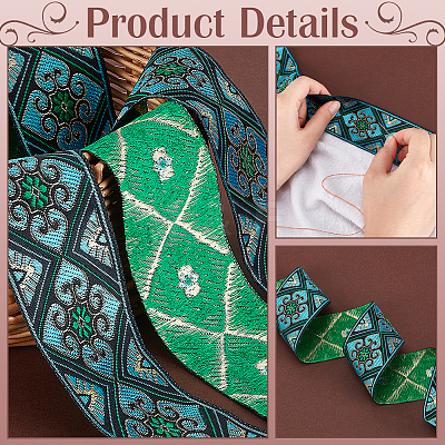 7M Polyester Jacquard Rhombus Ribbon OCOR-WH0100-06A-1