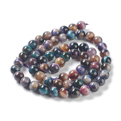 Natural Rainbow Tiger Eye Beads Strands G-NH0002-A01-A02-1