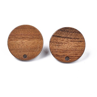 Walnut Wood Stud Earring Findings MAK-N033-008B-1