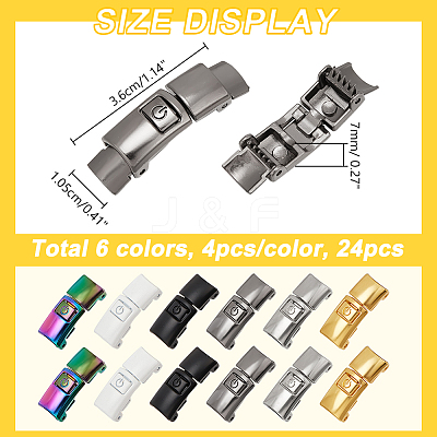 24Pcs 6 Colors Alloy Shoelaces Buckle Lock FIND-NB0005-17-1