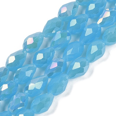 Opaque Solid Color Electroplate Glass Beads Strands LS-EGLA-N013-J4mm-B05-1